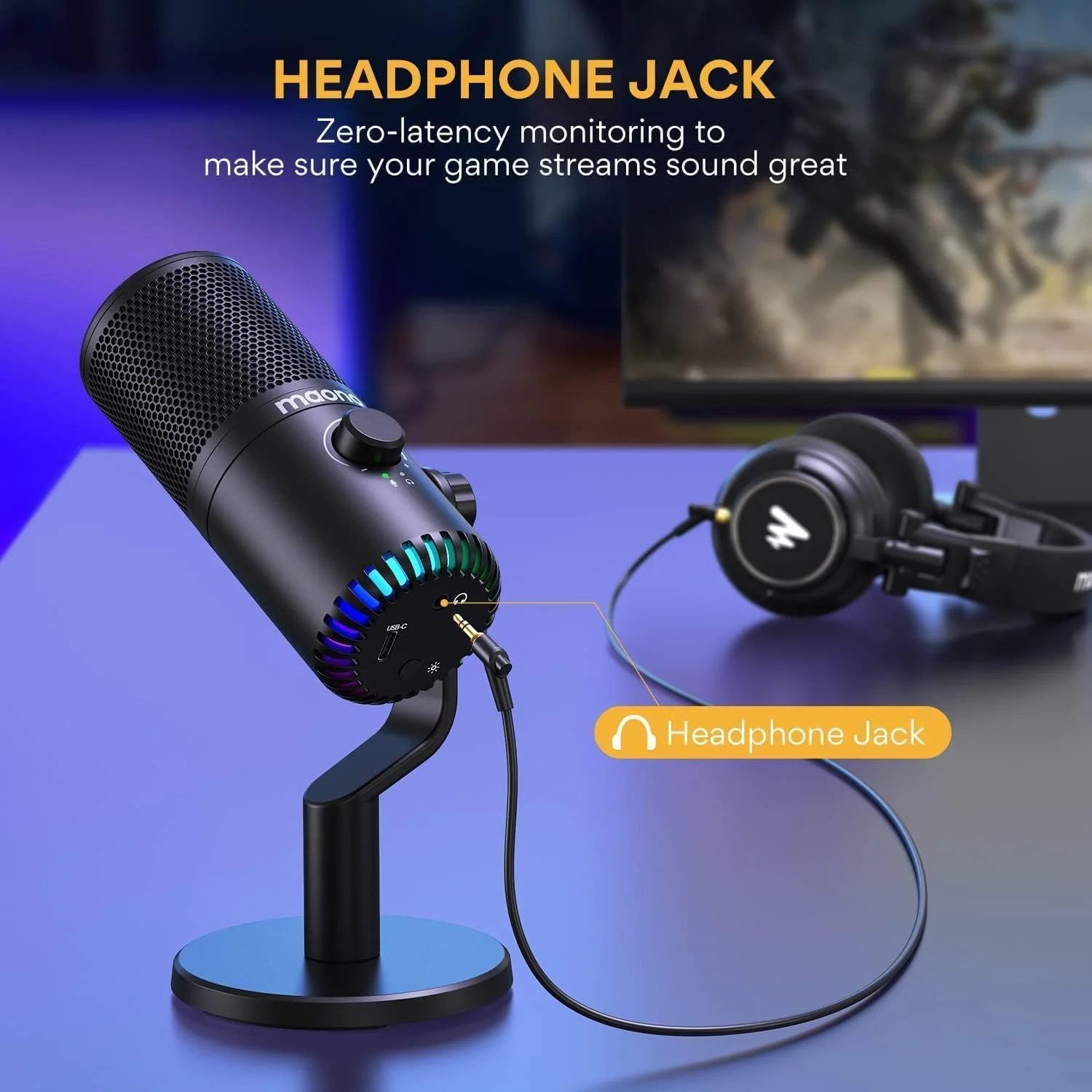 میکروفون کاندنسر USB برنامه ریزی شدنی مشکی MAONO DM30 میکروفون کاندنسر USB برنامه ریزی شدنی مشکی MAONO DM30