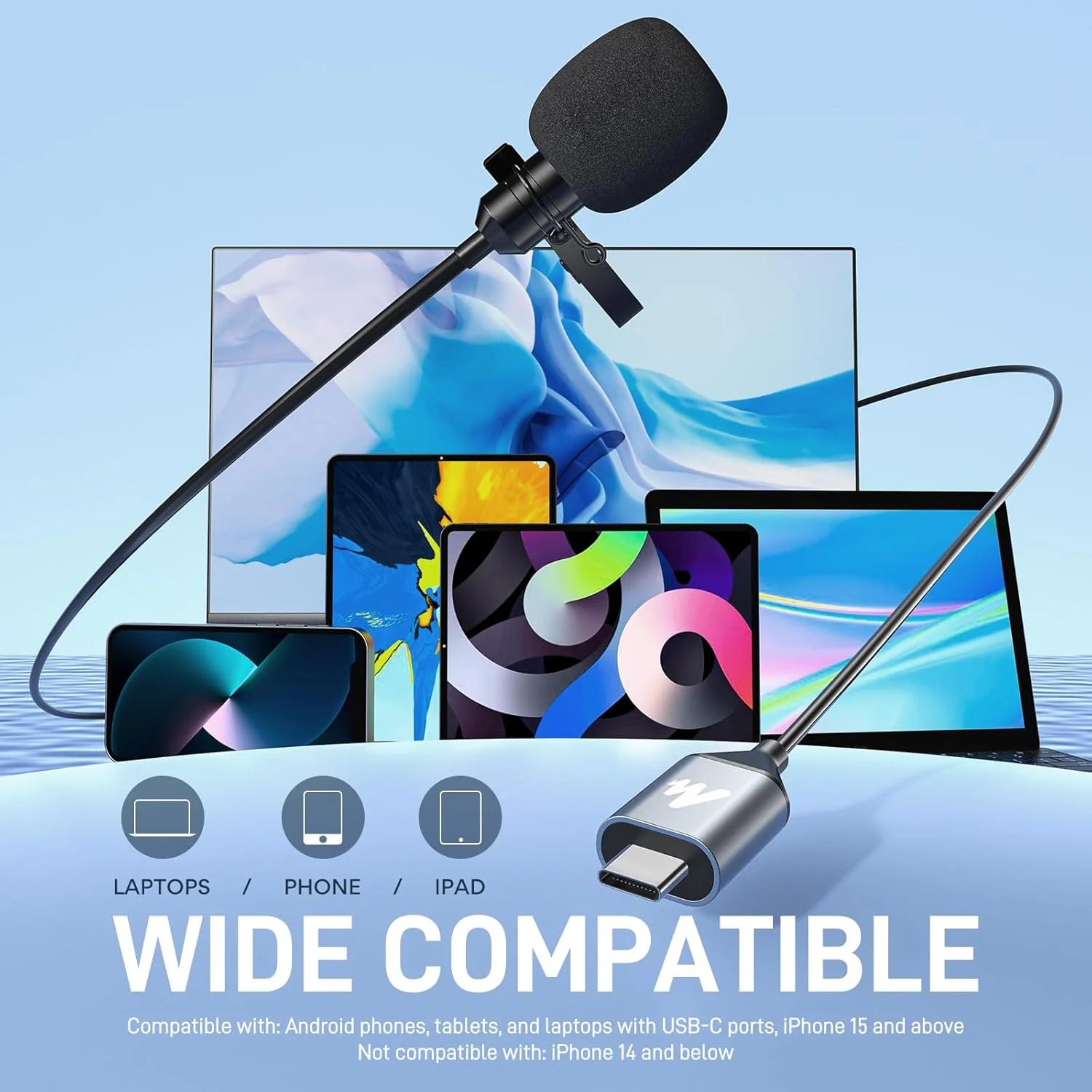 میکروفون یقه ای USB C برند MAONO مدل UL11 مناسب آیفون، آیپد، اندروید، میکروفون خازنی اومنی دایرکشنال برای ضبط صدا، مصاحبه، پادکست ویدیویی، ولاگ، یوتیوب و تیک تاک میکروفون یقه ای USB C برند MAONO مدل UL11 مناسب آیفون، آیپد، اندروید، میکروفون خازنی اومنی دایرکشنال برای ضبط صدا، مصاحبه، پادکست ویدیویی، ولاگ، یوتیوب و تیک تاک