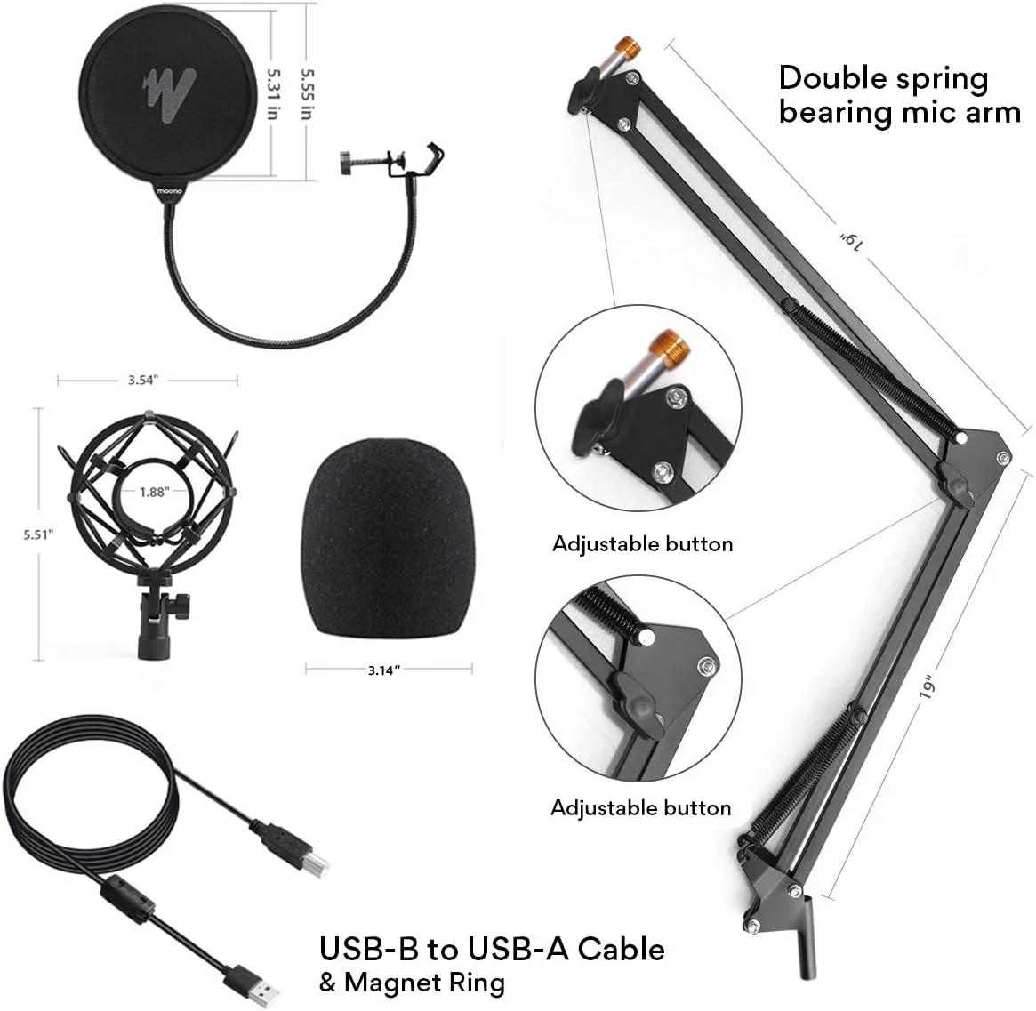 میکروفون USB مائونو با هدفون استودیویی 192kHz/24 bit مدل AU-A04H، میکروفون کاندنسر کاردیوید برای مک و ویندوز، یوتیوب، بازی، پخش زنده و صداگذاری میکروفون USB مائونو با هدفون استودیویی 192kHz/24 bit مدل AU-A04H، میکروفون کاندنسر کاردیوید برای مک و ویندوز، یوتیوب، بازی، پخش زنده و صداگذاری