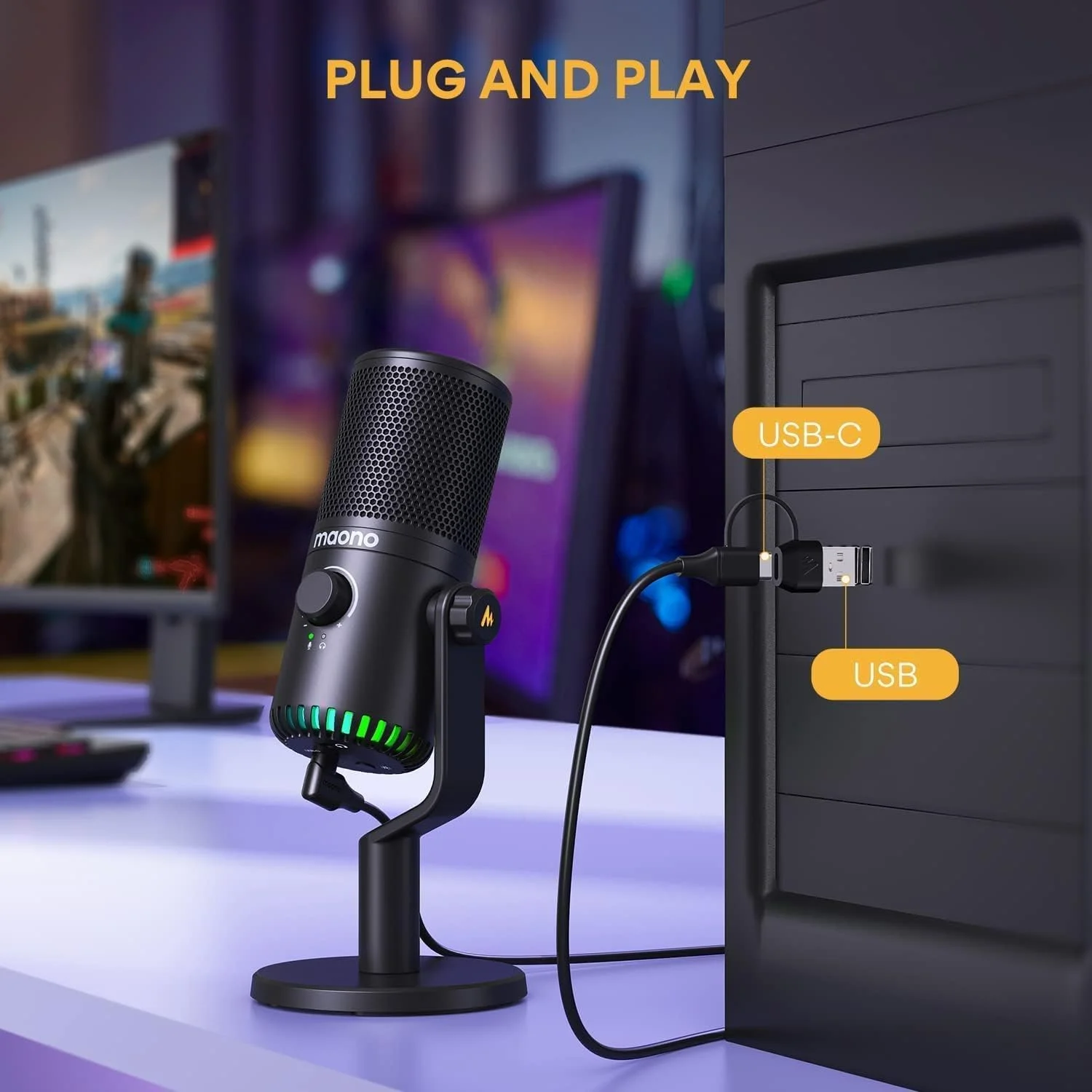 میکروفون کاندنسر USB برنامه ریزی شدنی مشکی MAONO DM30 میکروفون کاندنسر USB برنامه ریزی شدنی مشکی MAONO DM30