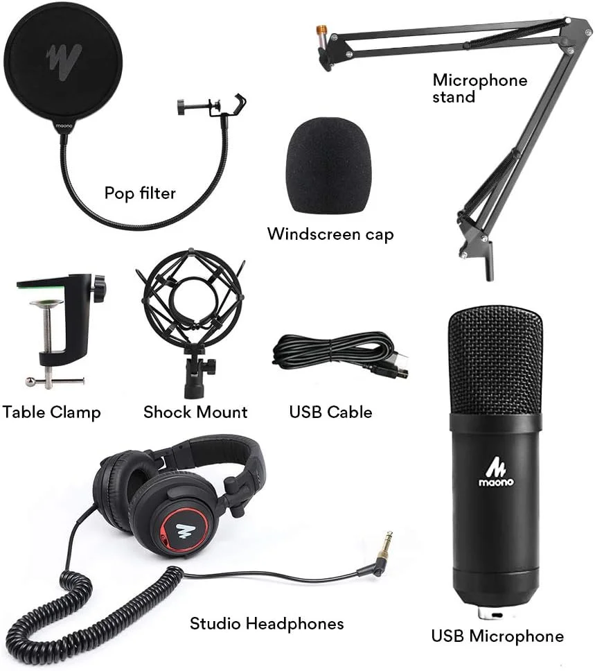 میکروفون USB مائونو با هدفون استودیویی 192kHz/24 bit مدل AU-A04H، میکروفون کاندنسر کاردیوید برای مک و ویندوز، یوتیوب، بازی، پخش زنده و صداگذاری میکروفون USB مائونو با هدفون استودیویی 192kHz/24 bit مدل AU-A04H، میکروفون کاندنسر کاردیوید برای مک و ویندوز، یوتیوب، بازی، پخش زنده و صداگذاری