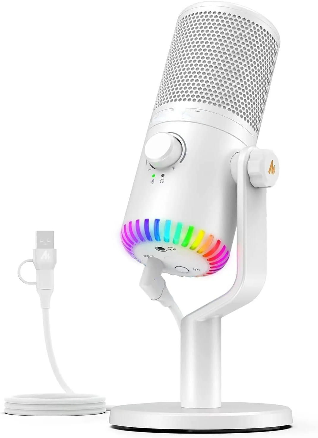 میکروفون کاندنسر USB قابل برنامه ریزی Maono DM30 سفید