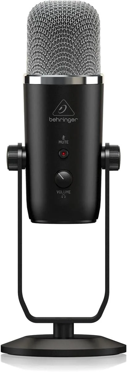 میکروفون استودیویی USB کاندنسر BIGFOOT بیرینگر، دو طرفه، یک طرفه، همه جهته، مشکی