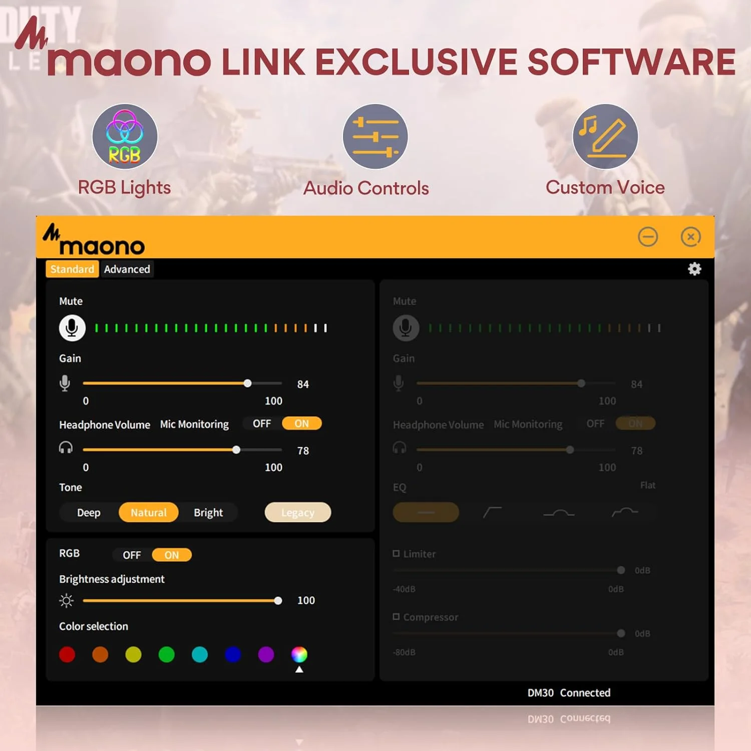 میکروفون گیمینگ USB MAONO، میکروفون کاندنسر PC برای کامپیوتر/PS4/PS5/Mac، با نورهای RGB قابل برنامه ریزی، قطع صدا، بهره، مانیتورینگ برای استریم، پادکست، Twitch، YouTube، GamerWave DM30 RGB میکروفون گیمینگ USB MAONO، میکروفون کاندنسر PC برای کامپیوتر/PS4/PS5/Mac، با نورهای RGB قابل برنامه ریزی، قطع صدا، بهره، مانیتورینگ برای استریم، پادکست، Twitch، YouTube، GamerWave DM30 RGB