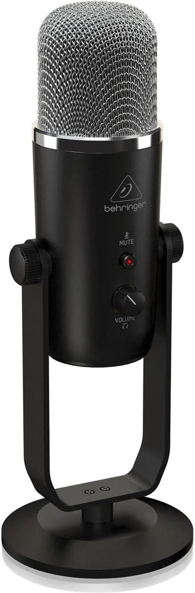 میکروفون استودیویی USB کاندنسر BIGFOOT بیرینگر، دو طرفه، یک طرفه، همه جهته، مشکی