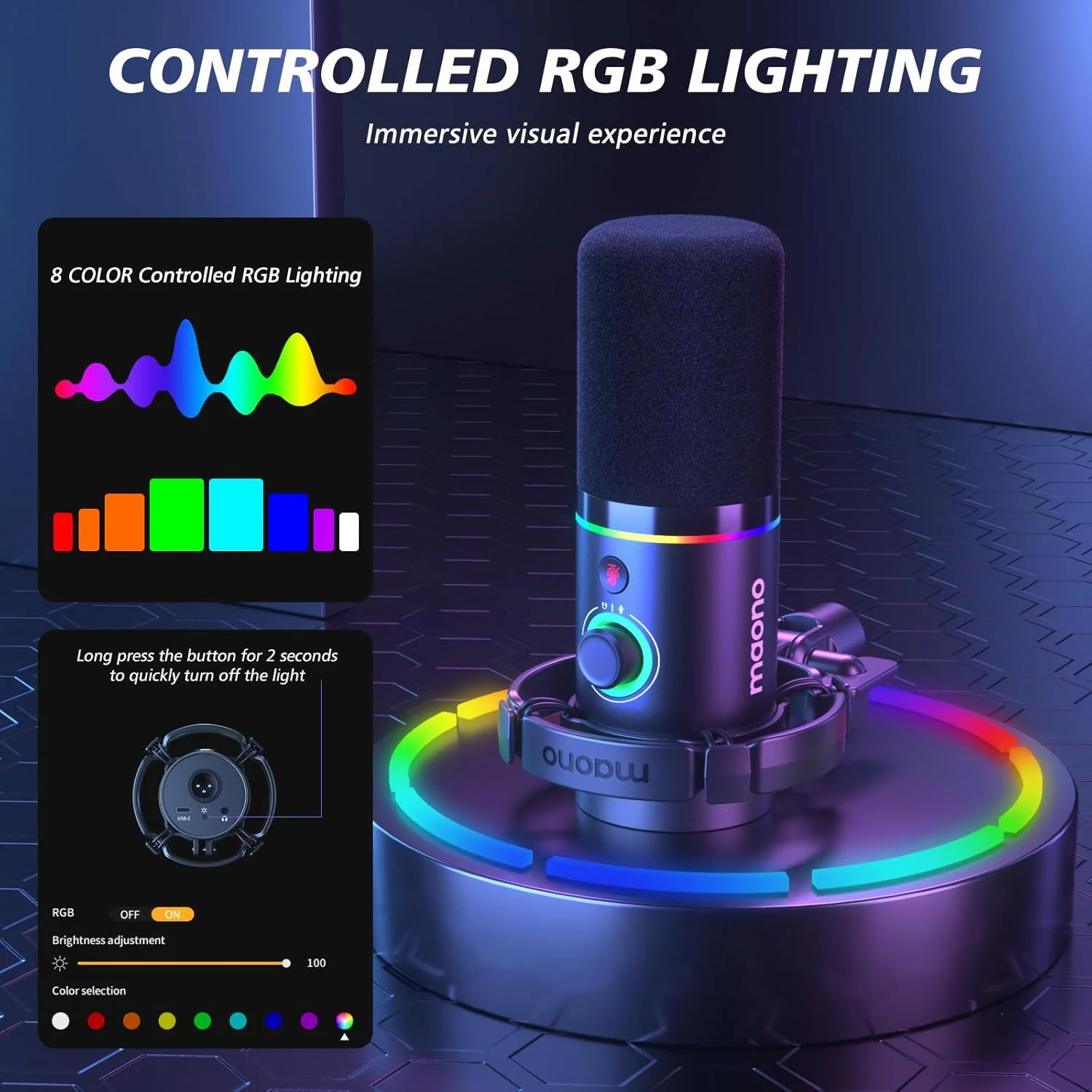 کیت میکروفون دینامیک XLR/USB مائونو، میکروفون پادکست RGB با نرم افزار، بی صدا کردن، دکمه تنظیم گین، کنترل صدا، بازوی بوم برای استریم، بازی، صداگذاری، ضبط - PD200XS مشکی کیت میکروفون دینامیک XLR/USB مائونو، میکروفون پادکست RGB با نرم افزار، بی صدا کردن، دکمه تنظیم گین، کنترل صدا، بازوی بوم برای استریم، بازی، صداگذاری، ضبط - PD200XS مشکی