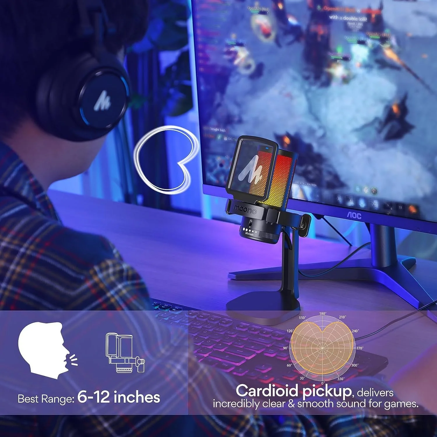 میکروفون گیمینگ کاندنسر RGB مائونو، میکروفون پادکست USB با حذف نویز فعال، گین میکروفون، بیصدا کردن با یک کلیک، نور RGB قابل تنظیم برای ضبط یوتیوب، PC، لپتاپ (DGM20-مشکی) میکروفون گیمینگ کاندنسر RGB مائونو، میکروفون پادکست USB با حذف نویز فعال، گین میکروفون، بیصدا کردن با یک کلیک، نور RGB قابل تنظیم برای ضبط یوتیوب، PC، لپتاپ (DGM20-مشکی)