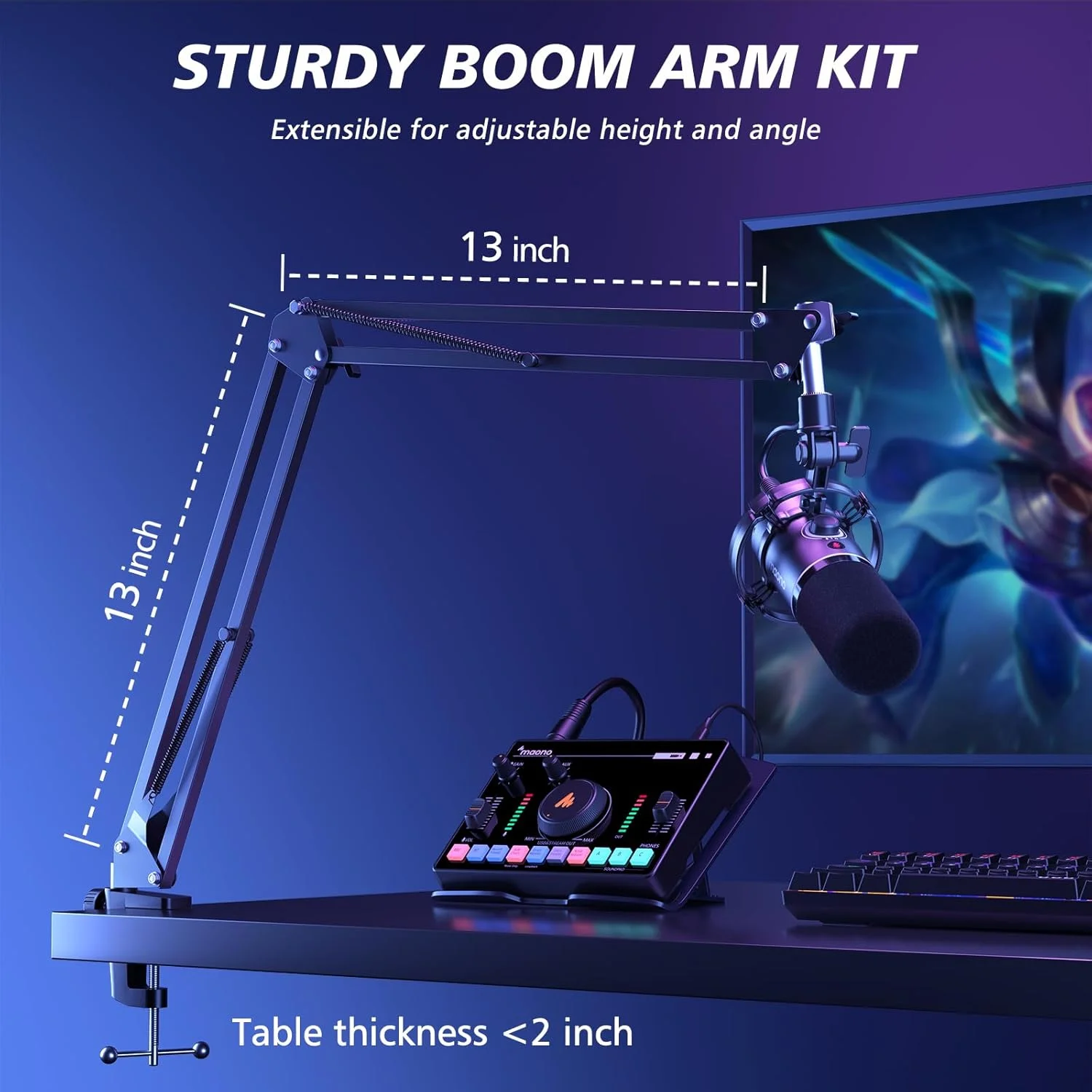 کیت میکروفون دینامیک XLR/USB مائونو، میکروفون پادکست RGB با نرم افزار، بی صدا کردن، دکمه تنظیم گین، کنترل صدا، بازوی بوم برای استریم، بازی، صداگذاری، ضبط - PD200XS مشکی کیت میکروفون دینامیک XLR/USB مائونو، میکروفون پادکست RGB با نرم افزار، بی صدا کردن، دکمه تنظیم گین، کنترل صدا، بازوی بوم برای استریم، بازی، صداگذاری، ضبط - PD200XS مشکی