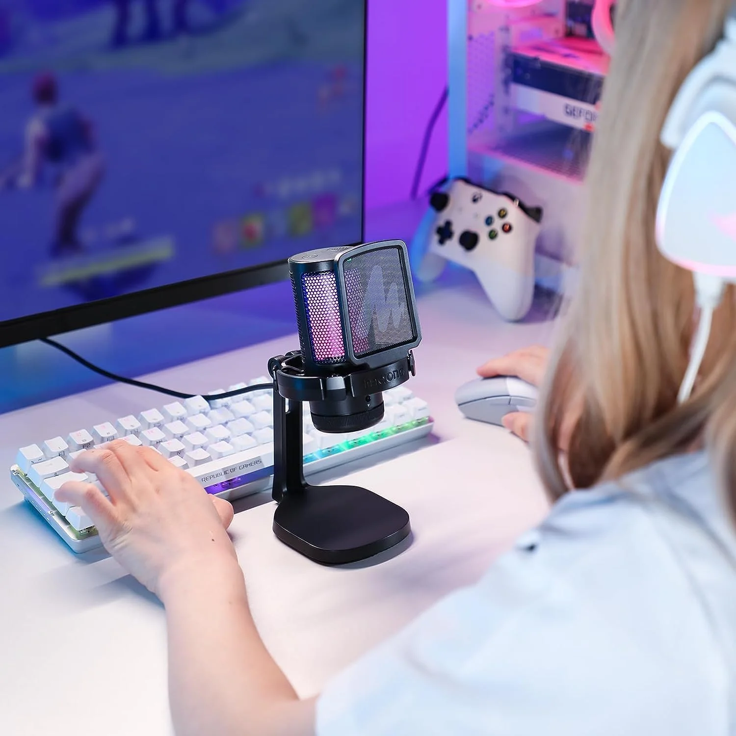 میکروفون گیمینگ کاندنسر RGB مائونو، میکروفون پادکست USB با حذف نویز فعال، گین میکروفون، بیصدا کردن با یک کلیک، نور RGB قابل تنظیم برای ضبط یوتیوب، PC، لپتاپ (DGM20-مشکی) میکروفون گیمینگ کاندنسر RGB مائونو، میکروفون پادکست USB با حذف نویز فعال، گین میکروفون، بیصدا کردن با یک کلیک، نور RGB قابل تنظیم برای ضبط یوتیوب، PC، لپتاپ (DGM20-مشکی)