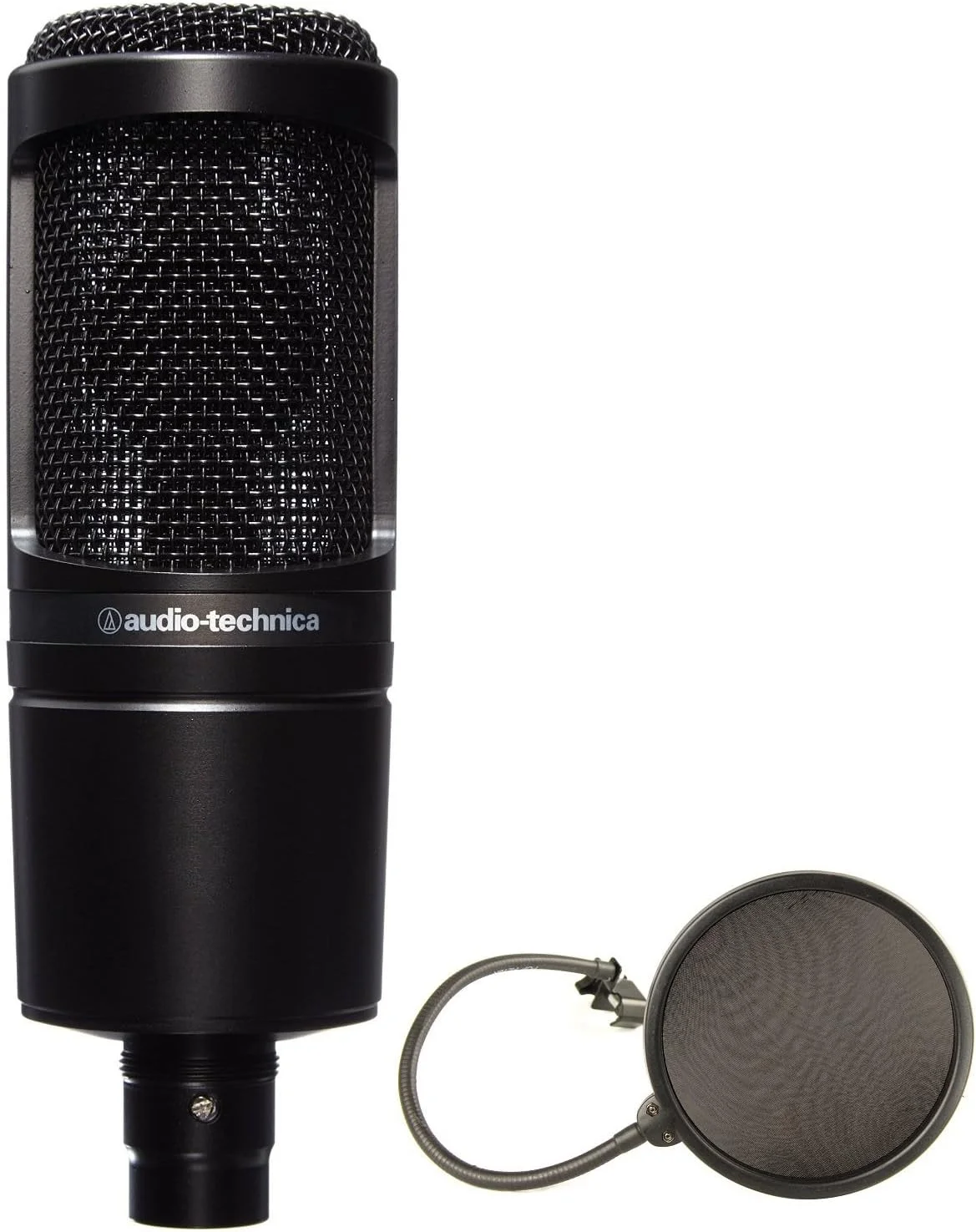بسته میکروفون استودیویی کاندنسر کاردیوئید Audio-Technica AT2020 به همراه پاپ فیلتر