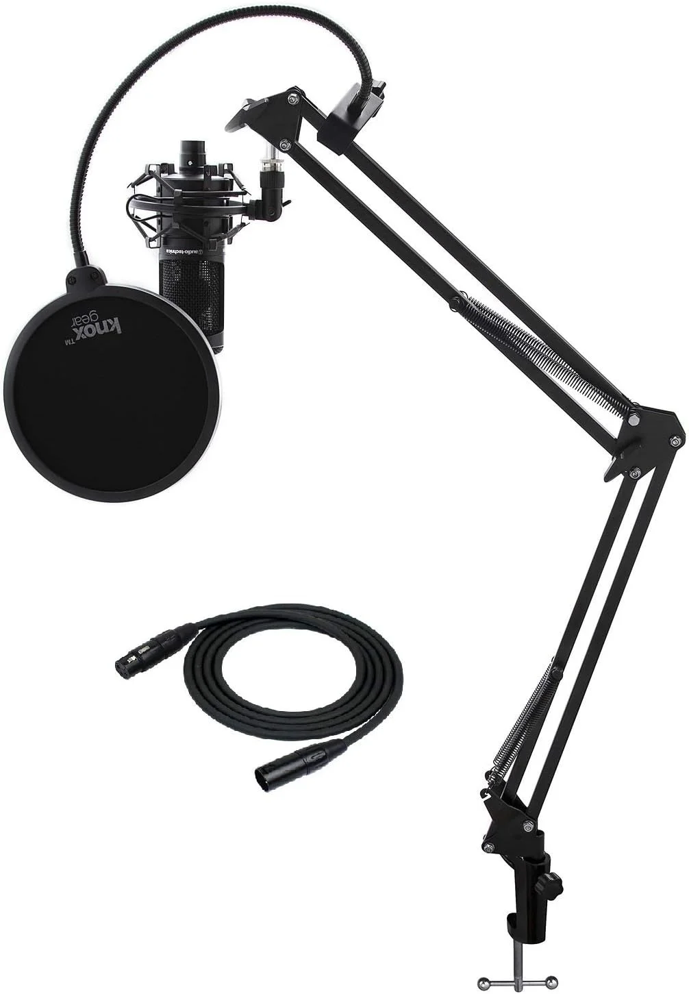 میکروفون استودیویی کاندنسر Audio-Technica AT2020 به همراه فیلتر Knox Gear، بازوی بوم، کابل و بسته شوک مونت (5 قطعه) میکروفون استودیویی کاندنسر Audio-Technica AT2020 به همراه فیلتر Knox Gear، بازوی بوم، کابل و بسته شوک مونت (5 قطعه)