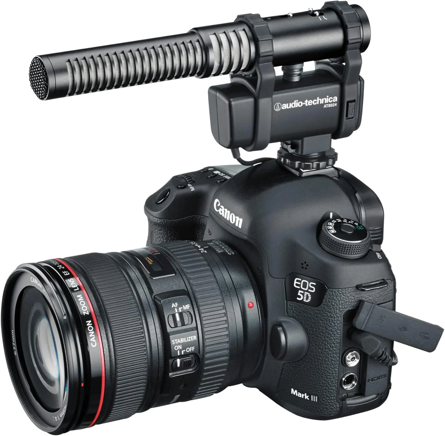 میکروفون استریو/مونو خازنی نصب شونده روی دوربین Audio-Technica AT8024، مشکی