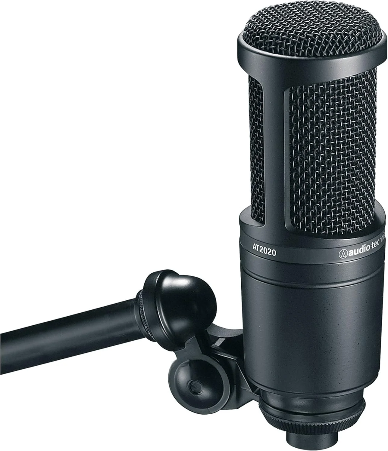 میکروفون کاندنسر کاردیوئید آدرس جانبی Audio Technica AT2020، مشکی / مشکی