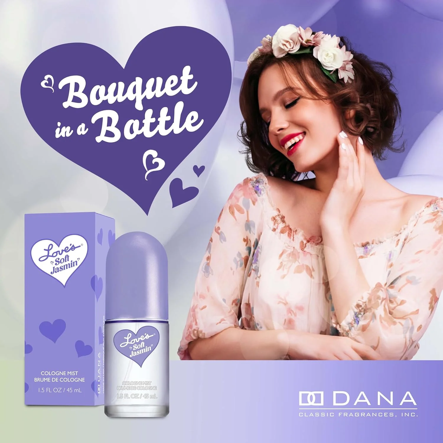 اسپری بدن کلن یاس نرم Dana Love's - اسپری بدن عطر یاس رمانتیک برای زنان با رایحه نرم، گلی و مشک (45 میلی لیتر) اسپری بدن کلن یاس نرم Dana Love's - اسپری بدن عطر یاس رمانتیک برای زنان با رایحه نرم، گلی و مشک (45 میلی لیتر)