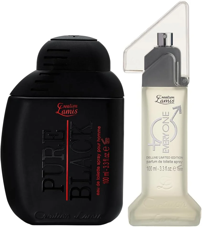 ادکلن مردانه Creation Lamis Deluxe Pure Black Eau de Toilette 100ml و اسپری ادکلن унисекс Creation Lamis Deluxe Everyone Perfume de Toilette 100ml (بسته ترکیبی)