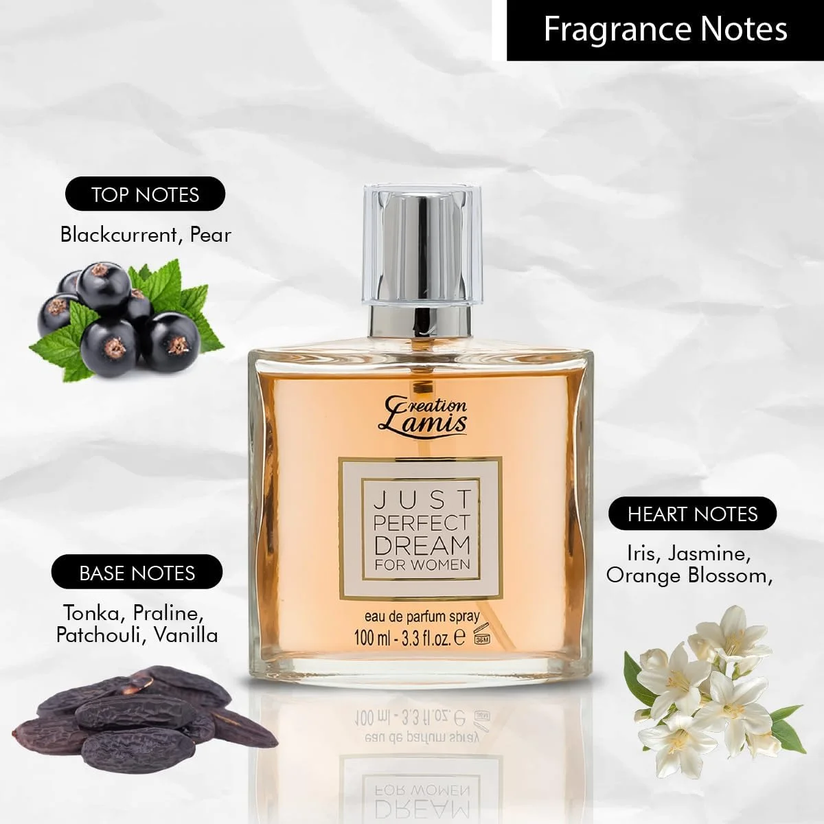 Creation Lamis - Just Perfect Dreams (بسته 2 عددی) | رایحه گلی، میوه ای و چوبی ماندگار | عطر زنانه | ادو پرفیوم (EDP) - 100 میلی لیتر / 3.4 fl.oz Creation Lamis - Just Perfect Dreams (بسته 2 عددی) | رایحه گلی، میوه ای و چوبی ماندگار | عطر زنانه | ادو پرفیوم (EDP) - 100 میلی لیتر / 3.4 fl.oz