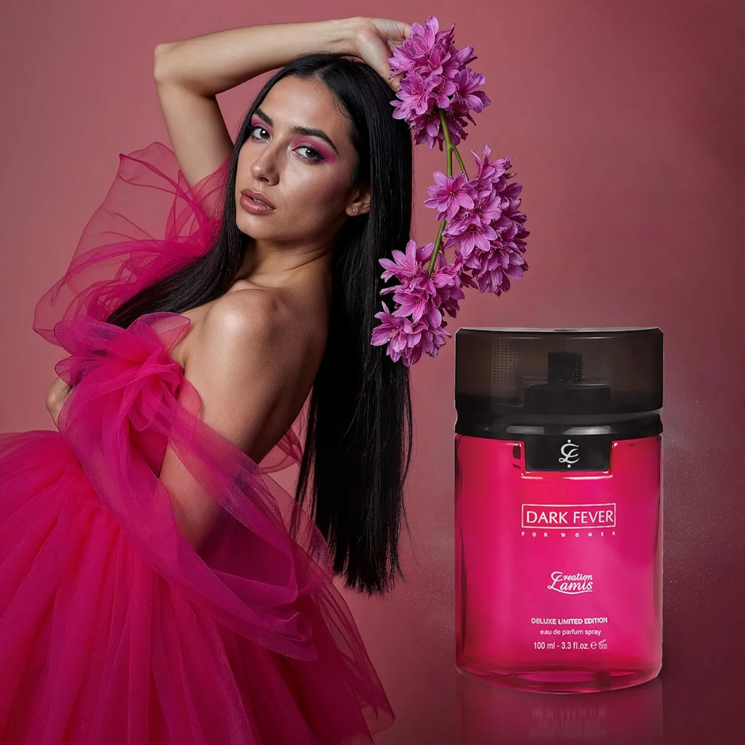 ادکلن زنانه Creation Lamis Dark Fever، رایحه مرکبات، گل، میوه ای و گورمند، ماندگاری طولانی، عطر بدن زنانه - 100 میلی لیتر