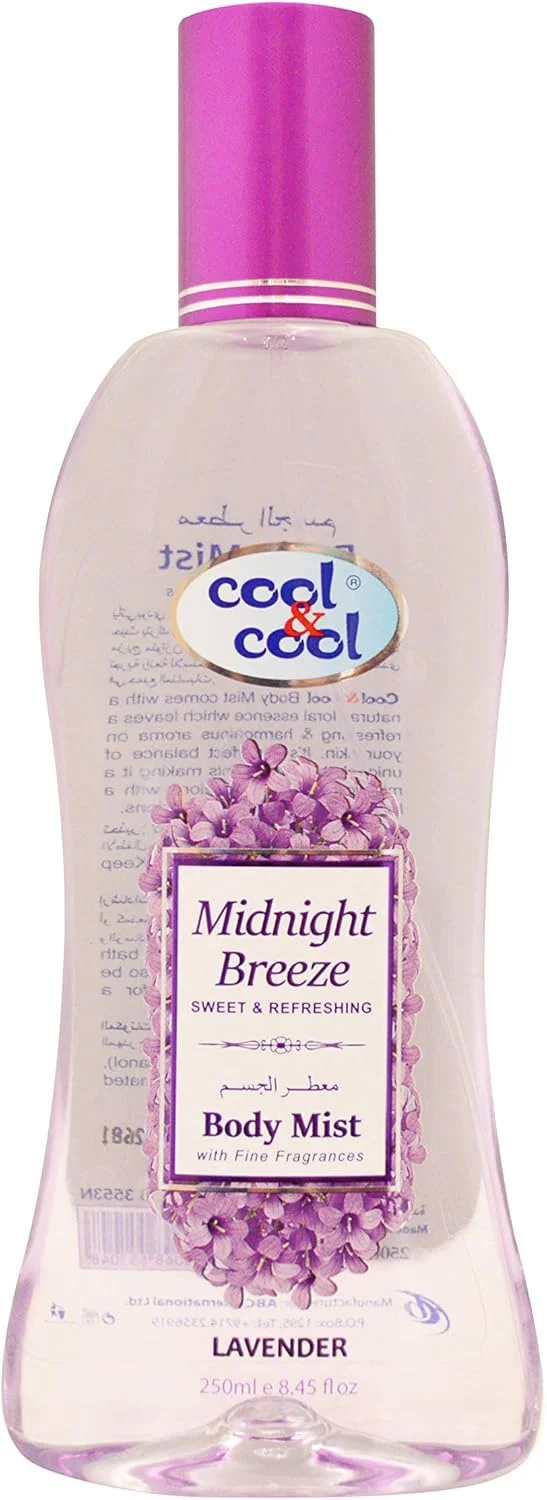 اسپری خوشبو کننده بدن کول اند کول مدل Midnight Breeze | اسطوخودوس، شیرین و با طراوت | 250 میلی لیتر | بنفش
