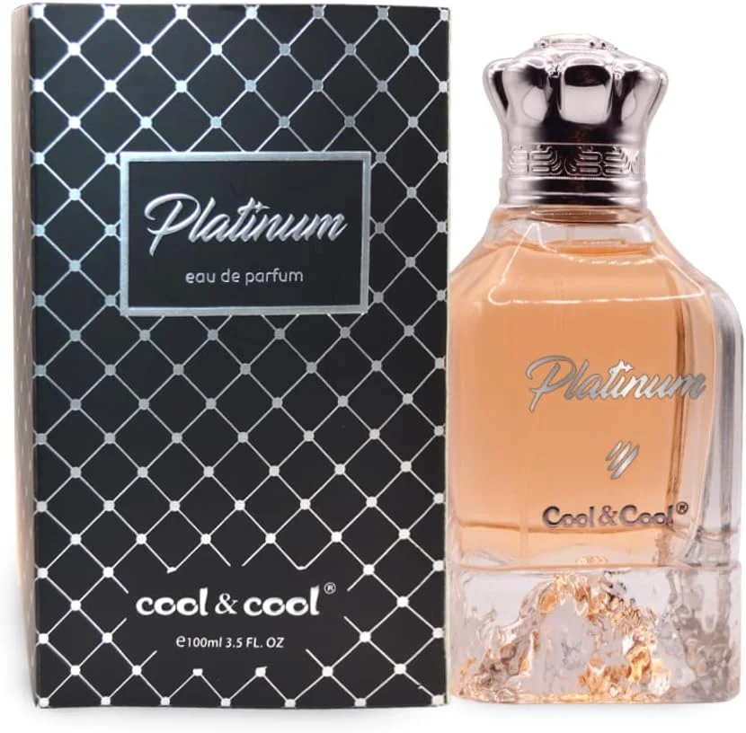 عطر پلاتینیوم کول اند کول 100 میلی لیتر - رایحه چوبی عود با چرم، سرو کوهی و دانه تونکا، عطر لوکس و ماندگار زنانه
