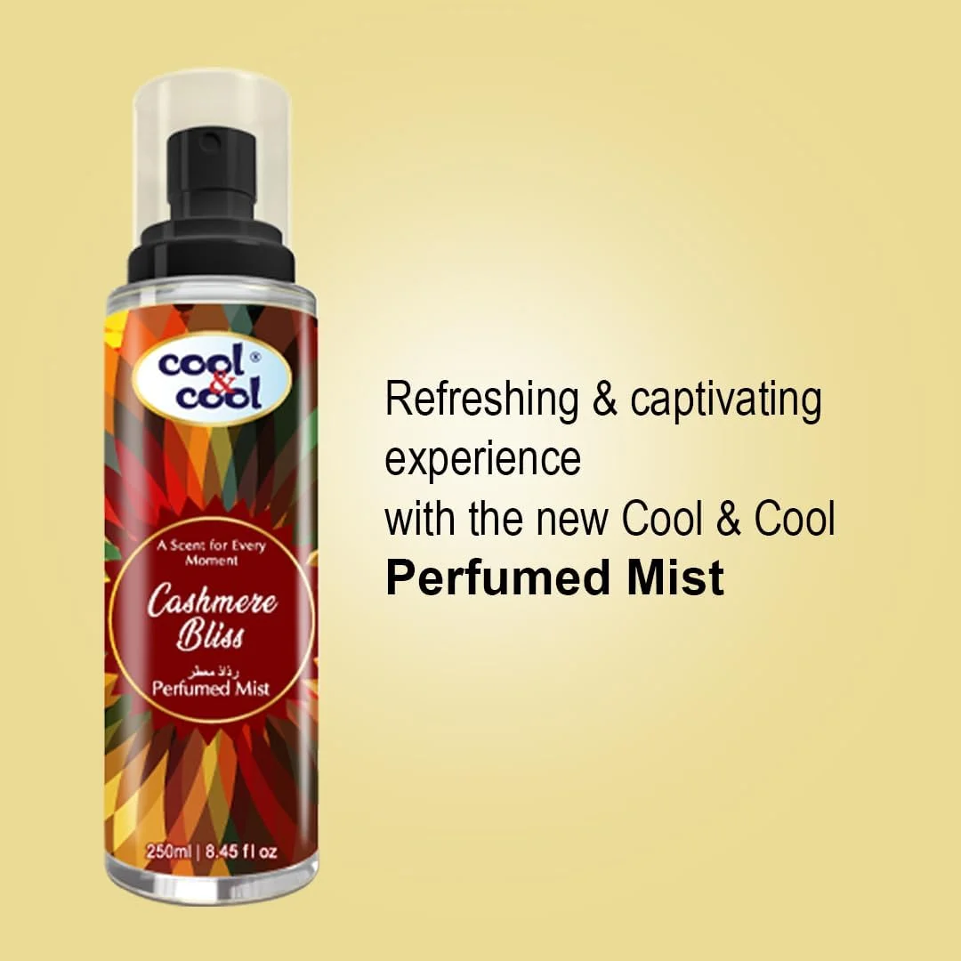 اسپری خوشبو کننده بدن کول اند کول مدل Cashmere Bliss حجم 250 میلی لیتر، ماندگاری طولانی، مناسب برای استفاده روزمره، نارنجی