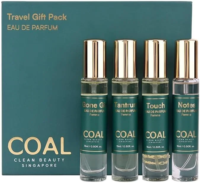 مجموعه عطر زنانه لوکس مسافرتی COAL Clean Beauty ادو پرفیوم با رایحه های میوه ای، گلی و چوبی شرقی | مناسب هر حالت روحی | ماندگاری طولانی | هدیه برای زنان | برای او | 15 میلی لیتر x 4 مجموعه عطر زنانه لوکس مسافرتی COAL Clean Beauty ادو پرفیوم با رایحه های میوه ای، گلی و چوبی شرقی | مناسب هر حالت روحی | ماندگاری طولانی | هدیه برای زنان | برای او | 15 میلی لیتر x 4