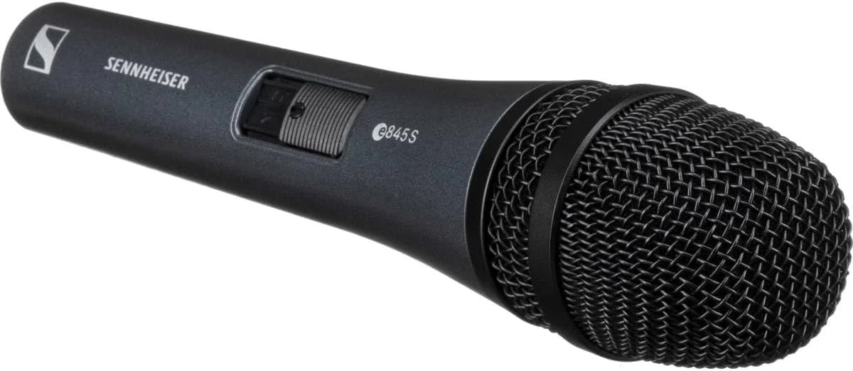 میکروفون وکال سوپر کاردیوئید داینامیک Sennheiser E 845-S با کاهش نویز و فیدبک. ایده آل برای ارائه ها، کنفرانس ها، گروه های کر، اتاق های تمرین و استیج. دارای کلید روشن/خاموش میکروفون وکال سوپر کاردیوئید داینامیک Sennheiser E 845-S با کاهش نویز و فیدبک. ایده آل برای ارائه ها، کنفرانس ها، گروه های کر، اتاق های تمرین و استیج. دارای کلید روشن/خاموش