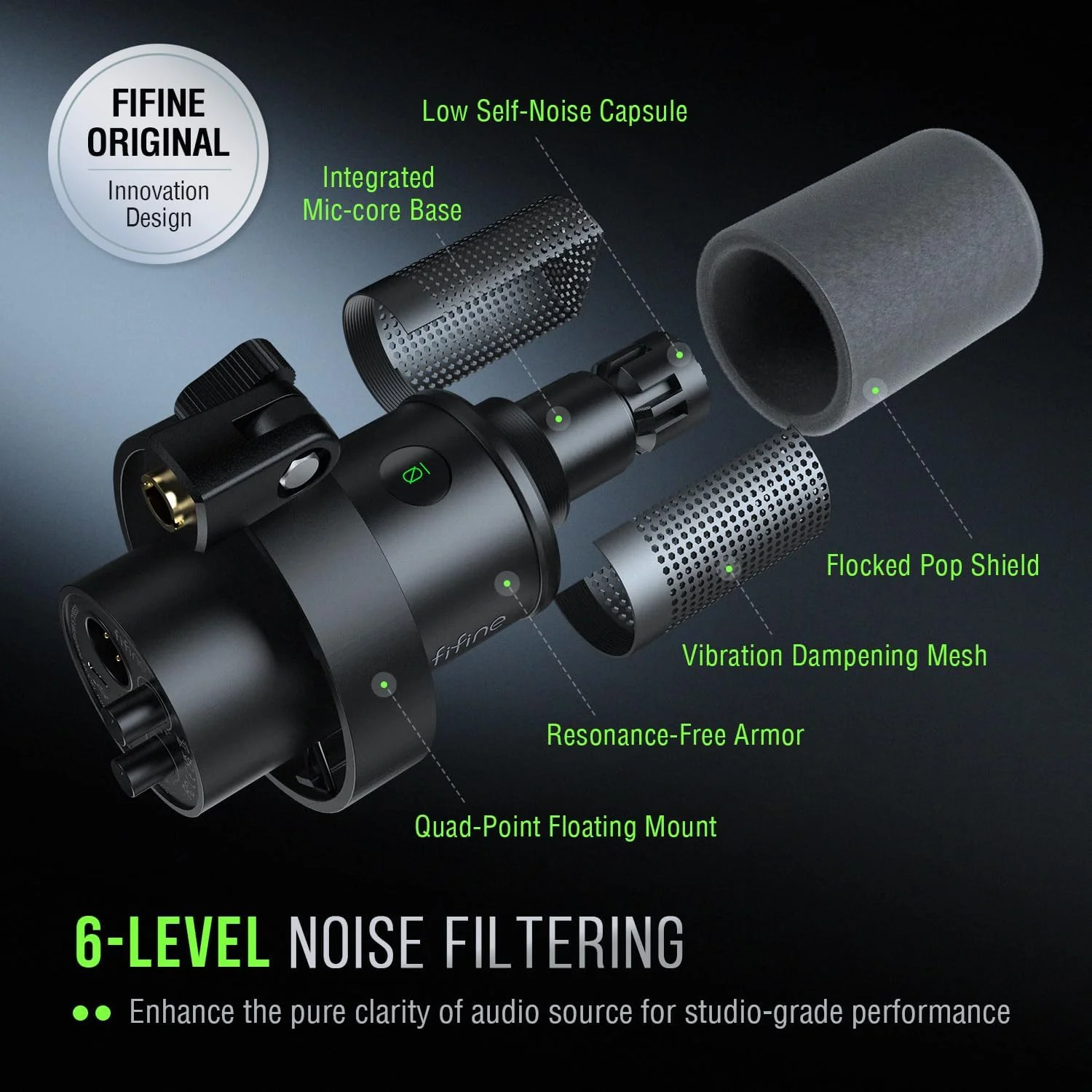 میکروفون دینامیک FIFINE، میکروفون ضبط پادکست XLR/USB برای وکال، صداگذاری و استریمینگ، میکروفون استودیویی فلزی با قطع صدا، جک هدفون، کنترل حجم صدا مانیتورینگ، بادگیر-Amplitank K688 میکروفون دینامیک FIFINE، میکروفون ضبط پادکست XLR/USB برای وکال، صداگذاری و استریمینگ، میکروفون استودیویی فلزی با قطع صدا، جک هدفون، کنترل حجم صدا مانیتورینگ، بادگیر-Amplitank K688