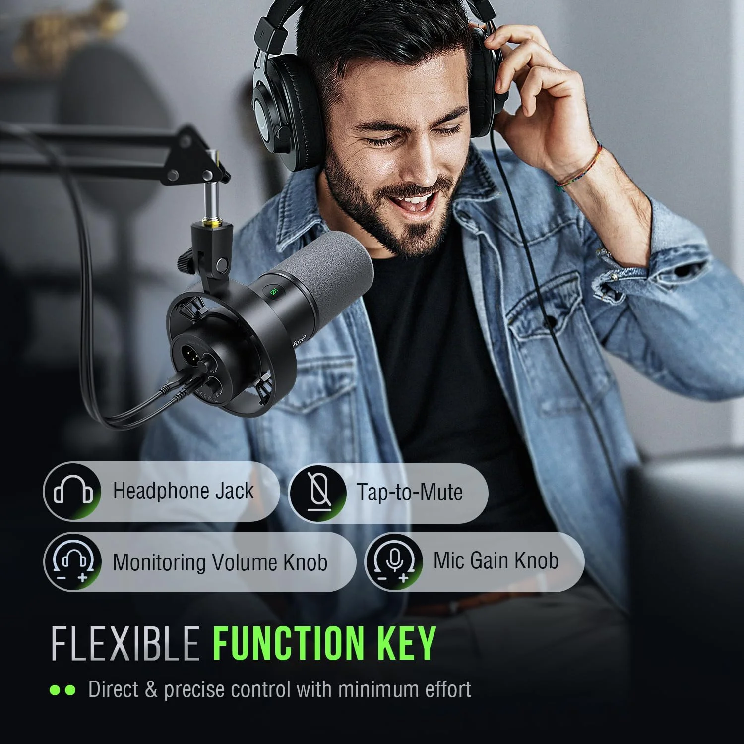 میکروفون دینامیک FIFINE، میکروفون ضبط پادکست XLR/USB برای وکال، صداگذاری و استریمینگ، میکروفون استودیویی فلزی با قطع صدا، جک هدفون، کنترل حجم صدا مانیتورینگ، بادگیر-Amplitank K688 میکروفون دینامیک FIFINE، میکروفون ضبط پادکست XLR/USB برای وکال، صداگذاری و استریمینگ، میکروفون استودیویی فلزی با قطع صدا، جک هدفون، کنترل حجم صدا مانیتورینگ، بادگیر-Amplitank K688