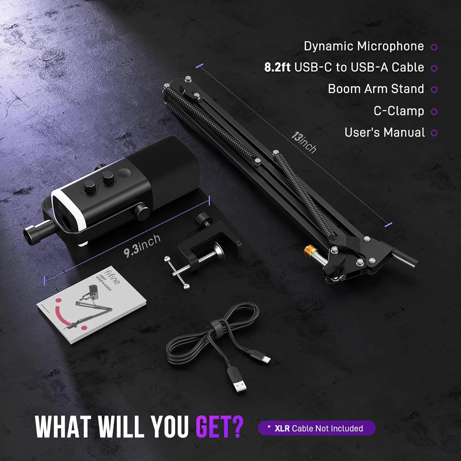 مجموعه میکروفون گیمینگ FIFINE XLR/USB، میکروفون دینامیک کامپیوتر برای استریم پادکست، کیت میکروفون RGB کامپیوتر با بازوی بوم، دکمه قطع صدا، جک هدفون، برای ضبط صدا و وکال - AmpliGame AM8T مجموعه میکروفون گیمینگ FIFINE XLR/USB، میکروفون دینامیک کامپیوتر برای استریم پادکست، کیت میکروفون RGB کامپیوتر با بازوی بوم، دکمه قطع صدا، جک هدفون، برای ضبط صدا و وکال - AmpliGame AM8T