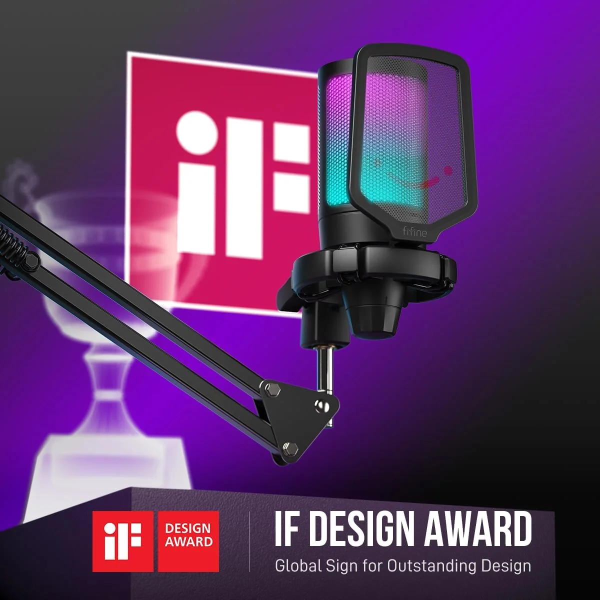 میکروفون USB مخصوص بازی FIFINE، میکروفون کاندنسر پادکست با بازوی بوم، فیلتر پاپ، دکمه قطع صدا برای استریم، Twitch، چت آنلاین، میکروفون RGB کامپیوتر برای گیمر یوتیوبر - AmpliGame A6T میکروفون USB مخصوص بازی FIFINE، میکروفون کاندنسر پادکست با بازوی بوم، فیلتر پاپ، دکمه قطع صدا برای استریم، Twitch، چت آنلاین، میکروفون RGB کامپیوتر برای گیمر یوتیوبر - AmpliGame A6T