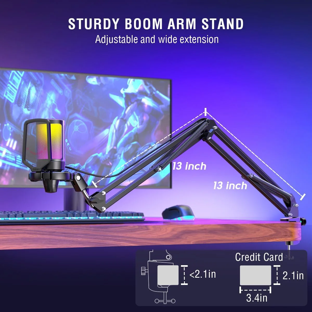 میکروفون USB مخصوص بازی FIFINE، میکروفون کاندنسر پادکست با بازوی بوم، فیلتر پاپ، دکمه قطع صدا برای استریم، Twitch، چت آنلاین، میکروفون RGB کامپیوتر برای گیمر یوتیوبر - AmpliGame A6T میکروفون USB مخصوص بازی FIFINE، میکروفون کاندنسر پادکست با بازوی بوم، فیلتر پاپ، دکمه قطع صدا برای استریم، Twitch، چت آنلاین، میکروفون RGB کامپیوتر برای گیمر یوتیوبر - AmpliGame A6T