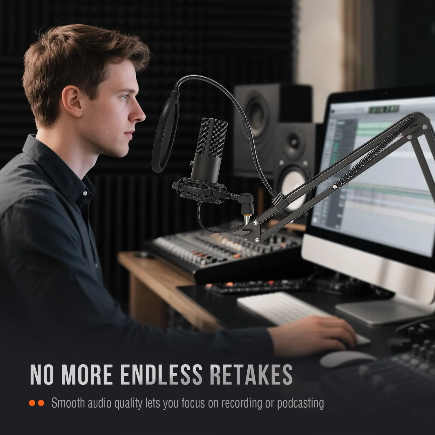 میکروفون USB کاندنسر استودیویی FIFINE مدل T669 به همراه پایه بازویی قیچیشکل قابل تنظیم، لرزهگیر و مناسب برای ضبط صدا، پادکست، یوتیوب، کارائوکه، بازی و استریم میکروفون USB کاندنسر استودیویی FIFINE مدل T669 به همراه پایه بازویی قیچیشکل قابل تنظیم، لرزهگیر و مناسب برای ضبط صدا، پادکست، یوتیوب، کارائوکه، بازی و استریم