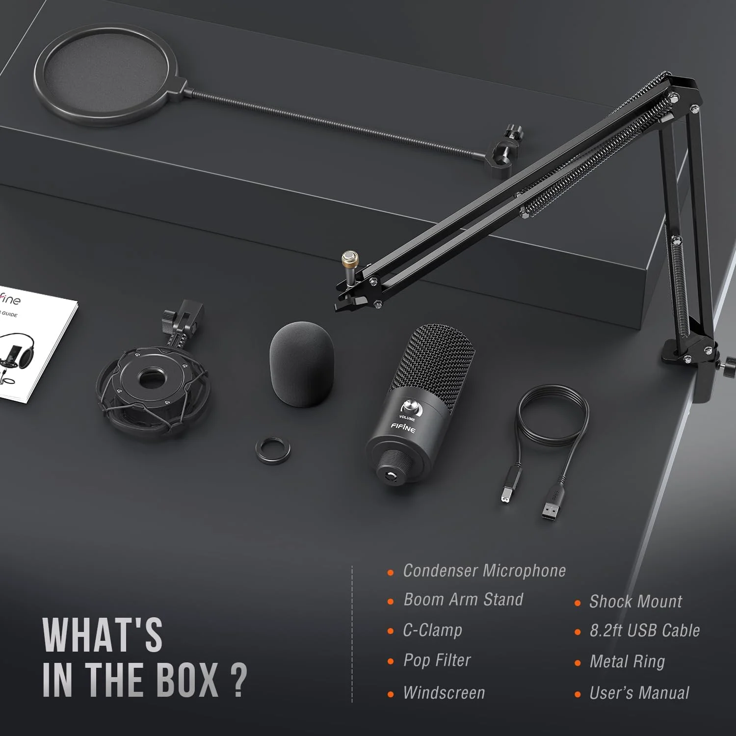میکروفون USB کاندنسر استودیویی FIFINE مدل T669 به همراه پایه بازویی قیچیشکل قابل تنظیم، لرزهگیر و مناسب برای ضبط صدا، پادکست، یوتیوب، کارائوکه، بازی و استریم میکروفون USB کاندنسر استودیویی FIFINE مدل T669 به همراه پایه بازویی قیچیشکل قابل تنظیم، لرزهگیر و مناسب برای ضبط صدا، پادکست، یوتیوب، کارائوکه، بازی و استریم