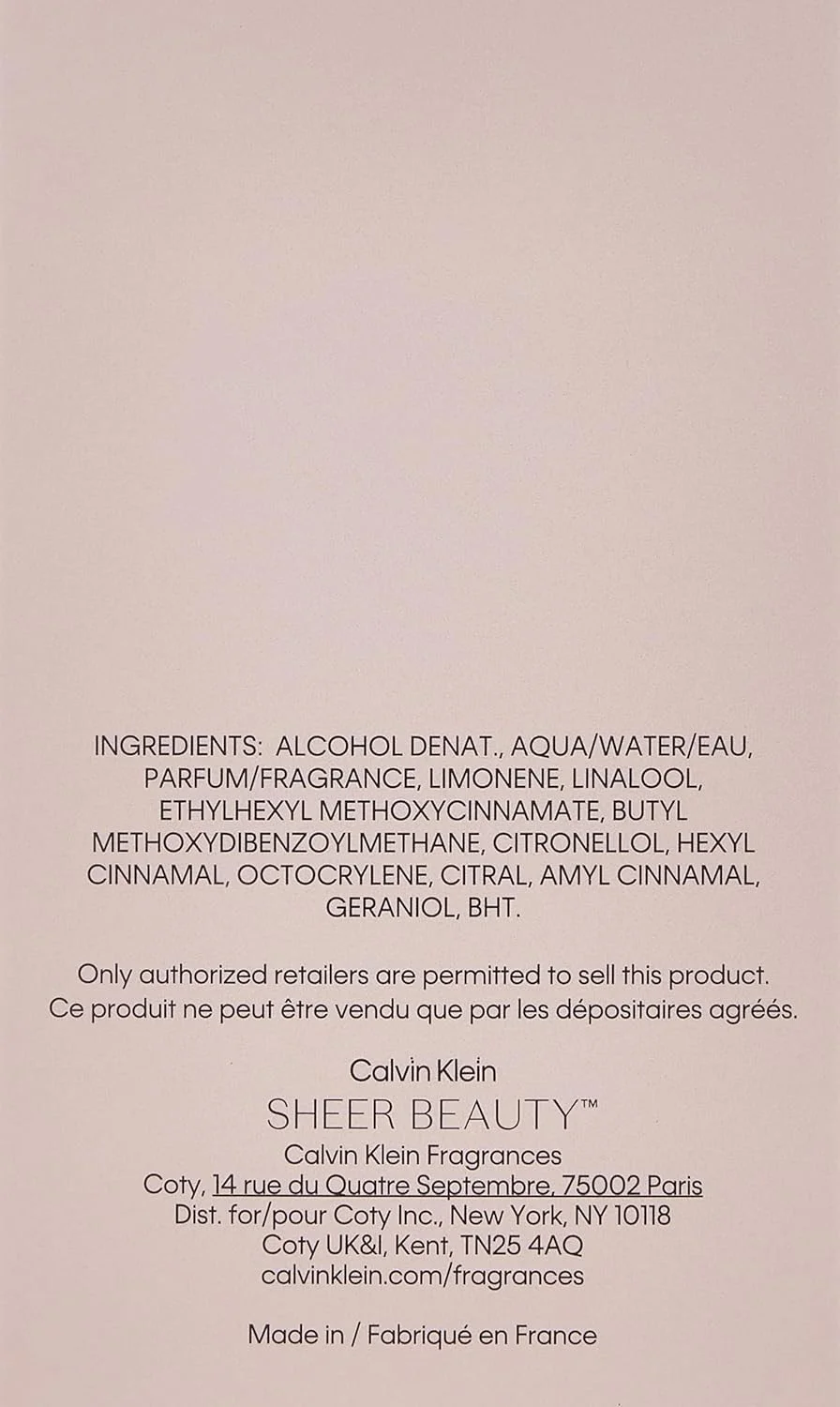 عطر زنانه کالوین کلین Sheer Beauty ادو تویلت 50 میلی لیتر عطر زنانه کالوین کلین Sheer Beauty ادو تویلت 50 میلی لیتر