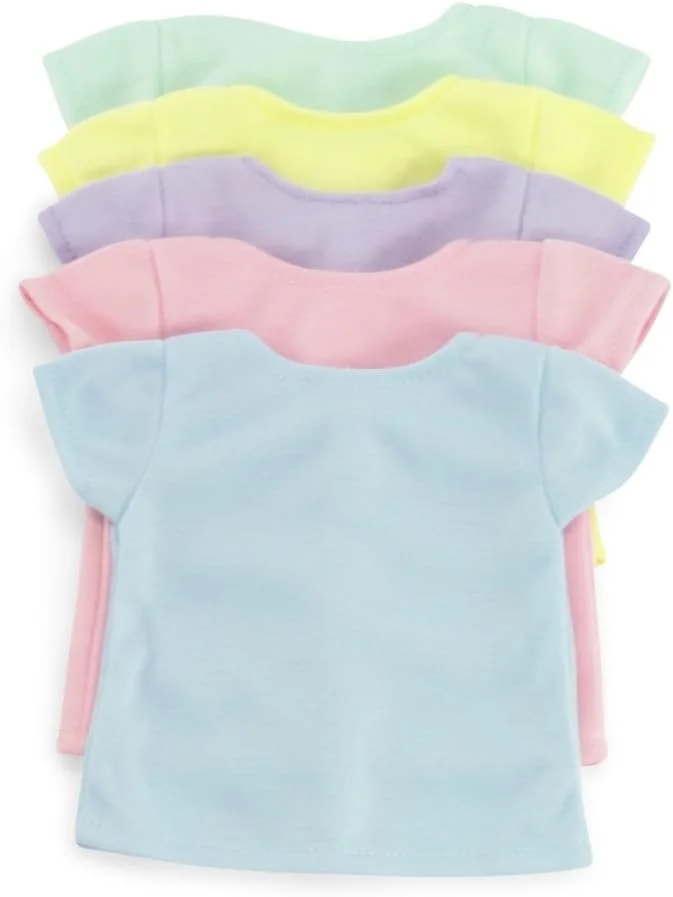 امیلی رز مناسب برای عروسک های 18 اینچی امریکن گرل | تی شرت های رنگین کمانی با بست Velcro - ست 5 تکه لباس عروسک 18 اینچی | بسته بندی شده در جعبه هدیه!