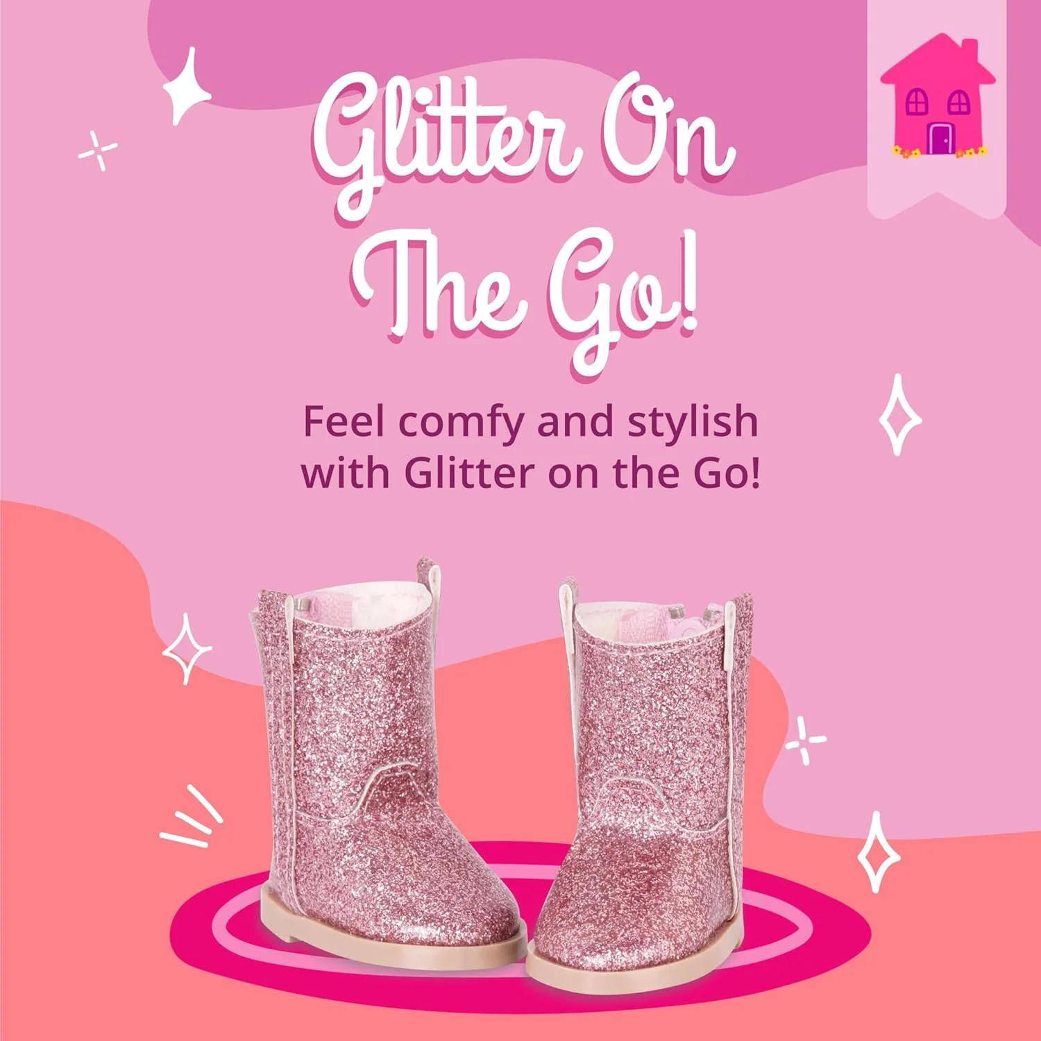 Glitter Girls by Battat - مجموعه لوازم جانبی کفش Glitter on the Go - لباس و لوازم جانبی عروسک 14 اینچی برای دختران 3 سال به بالا - اسباب بازی های کودکان