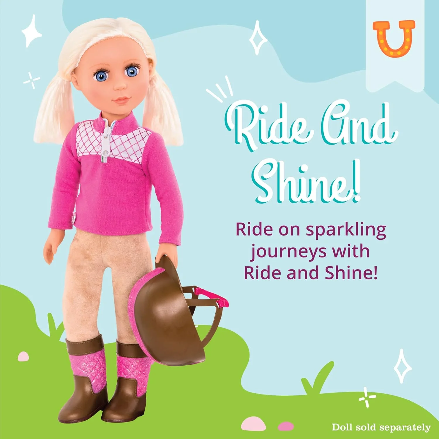 Glitter Girls by Battat - لباس سوارکاری لوکس Ride & Shine - لباس و لوازم جانبی عروسک 14 اینچی برای دختران 3 سال به بالا - اسباب بازی های کودکان