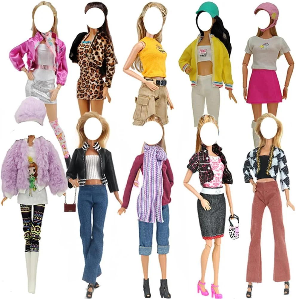 لنس هوم 5 ست لباس و لوازم جانبی جین برای عروسک دخترانه 11.5 اینچی | کت، شلوار جین، جلیقه، کیف و کفش مد روز، بهترین هدیه ممتاز و جایزه برای دختران