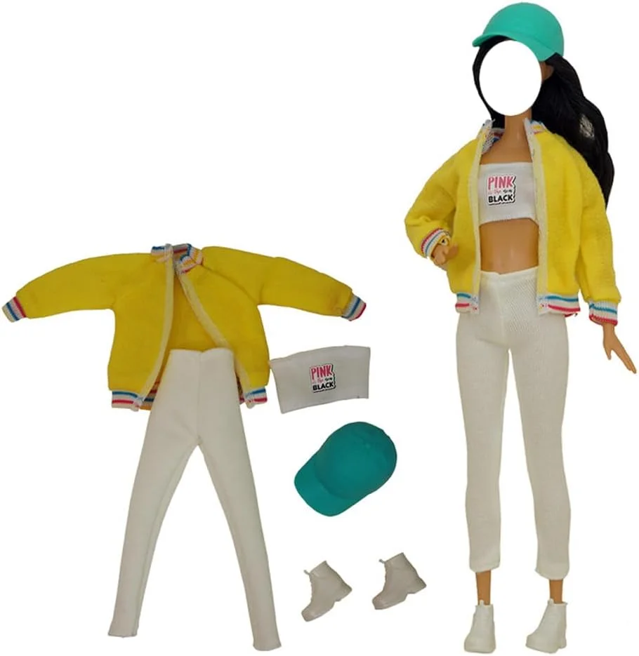 لنس هوم 5 ست لباس و لوازم جانبی جین برای عروسک دخترانه 11.5 اینچی | کت، شلوار جین، جلیقه، کیف و کفش مد روز، بهترین هدیه ممتاز و جایزه برای دختران