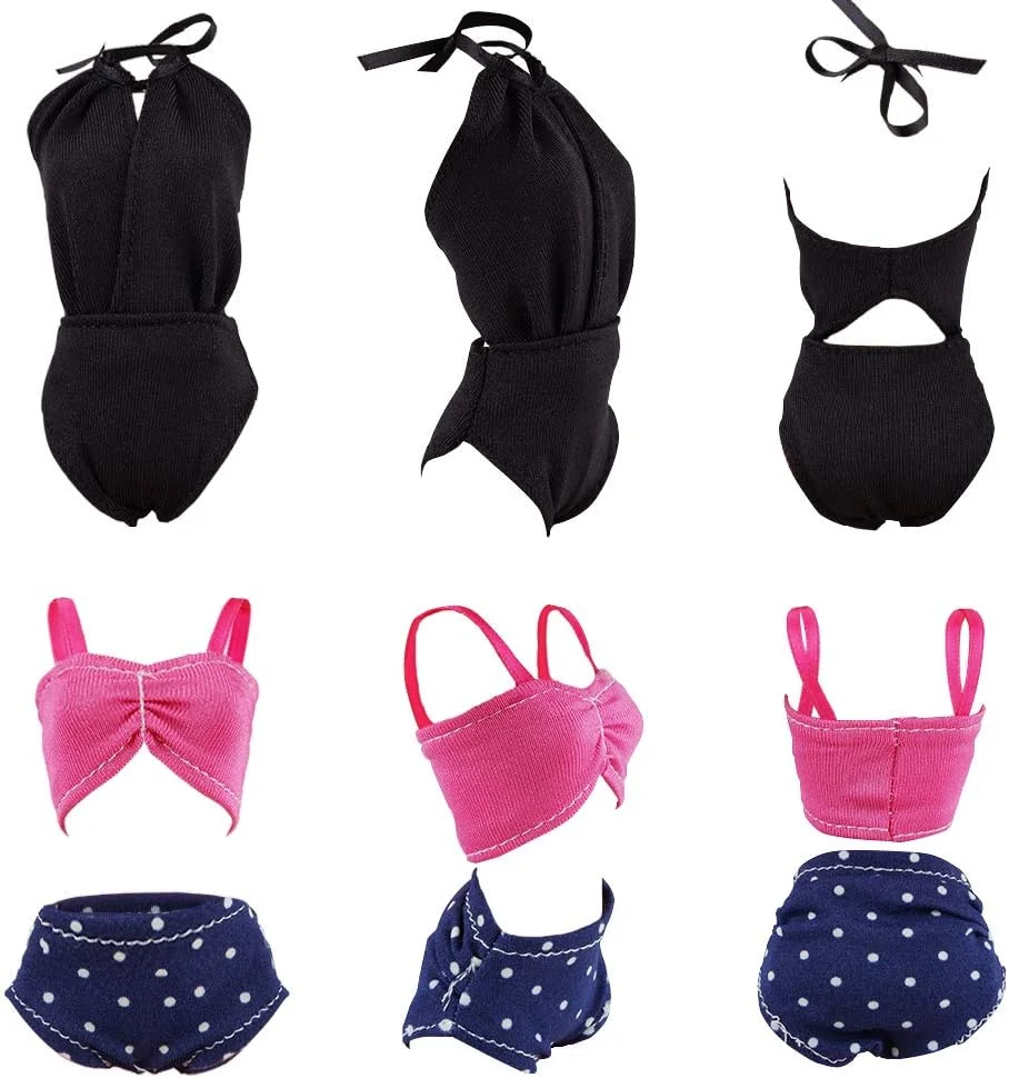 E-TING 5 ست لباس شنای بیکینی ساحلی لباس عروسک یک تکه لباس شنا برای عروسک های دخترانه 11.5 اینچی (مدل C)