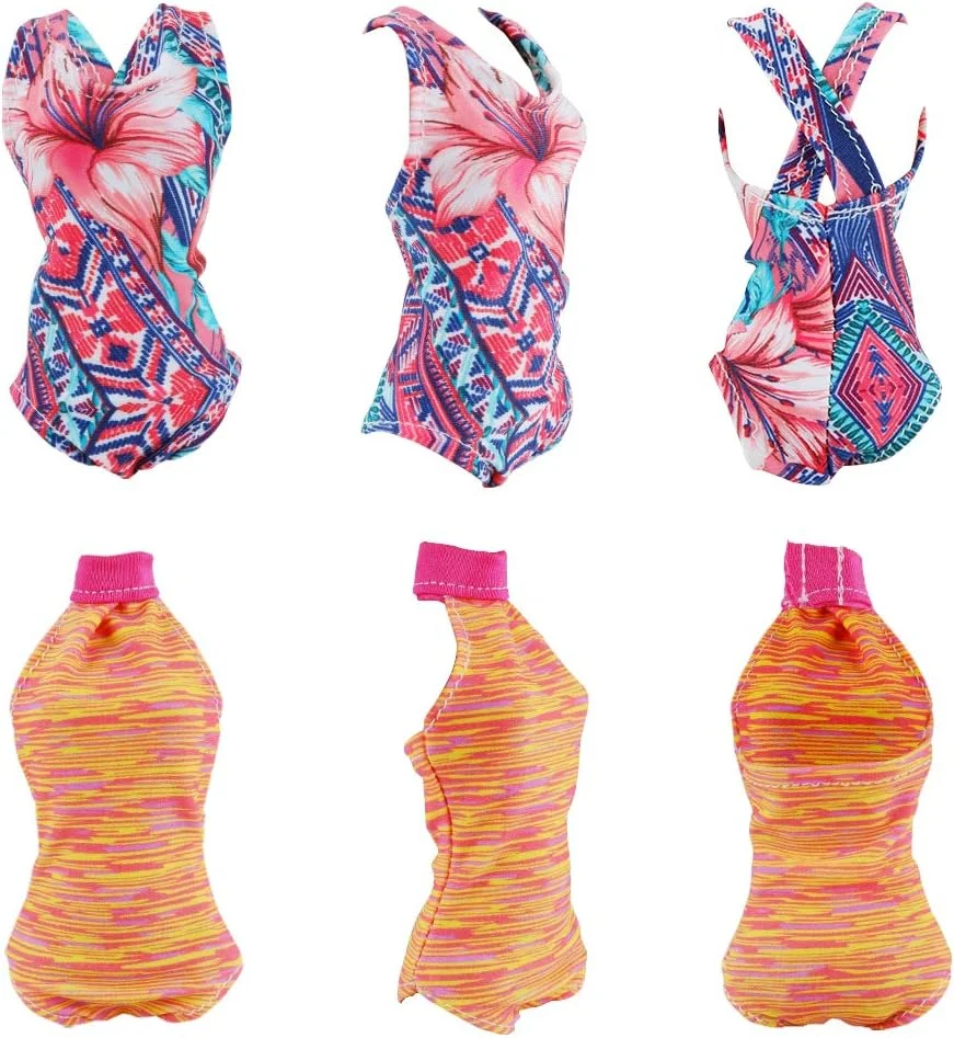 E-TING 5 ست لباس شنای بیکینی ساحلی لباس عروسک یک تکه لباس شنا برای عروسک های دخترانه 11.5 اینچی (مدل C)