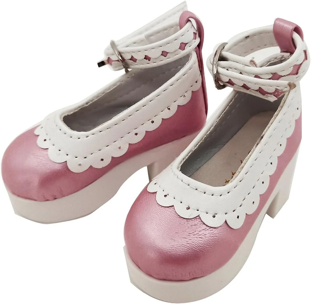 ست کامل EVA BJD شامل دامن، کلاه گیس، کفش، جوراب و لوازم جانبی برای عروسک های 1/3 BJD مفصلی 22 تا 24 اینچی (60 سانتی متری) (خاکستری و صورتی)