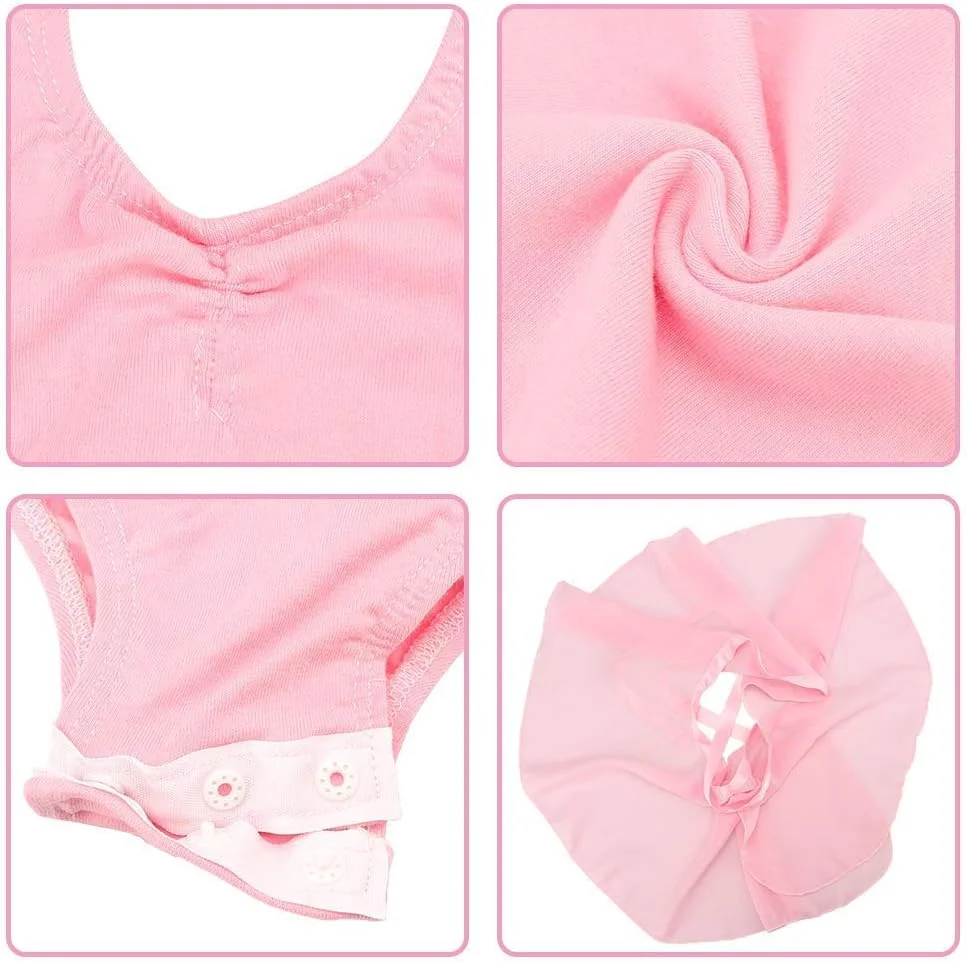 باروا لباس ست عروسک 18 اینچی من، 4 تکه لباس باله بالرین، لباس رقص برای دختران و عروسک های 18 اینچی (140 سانتی متر)