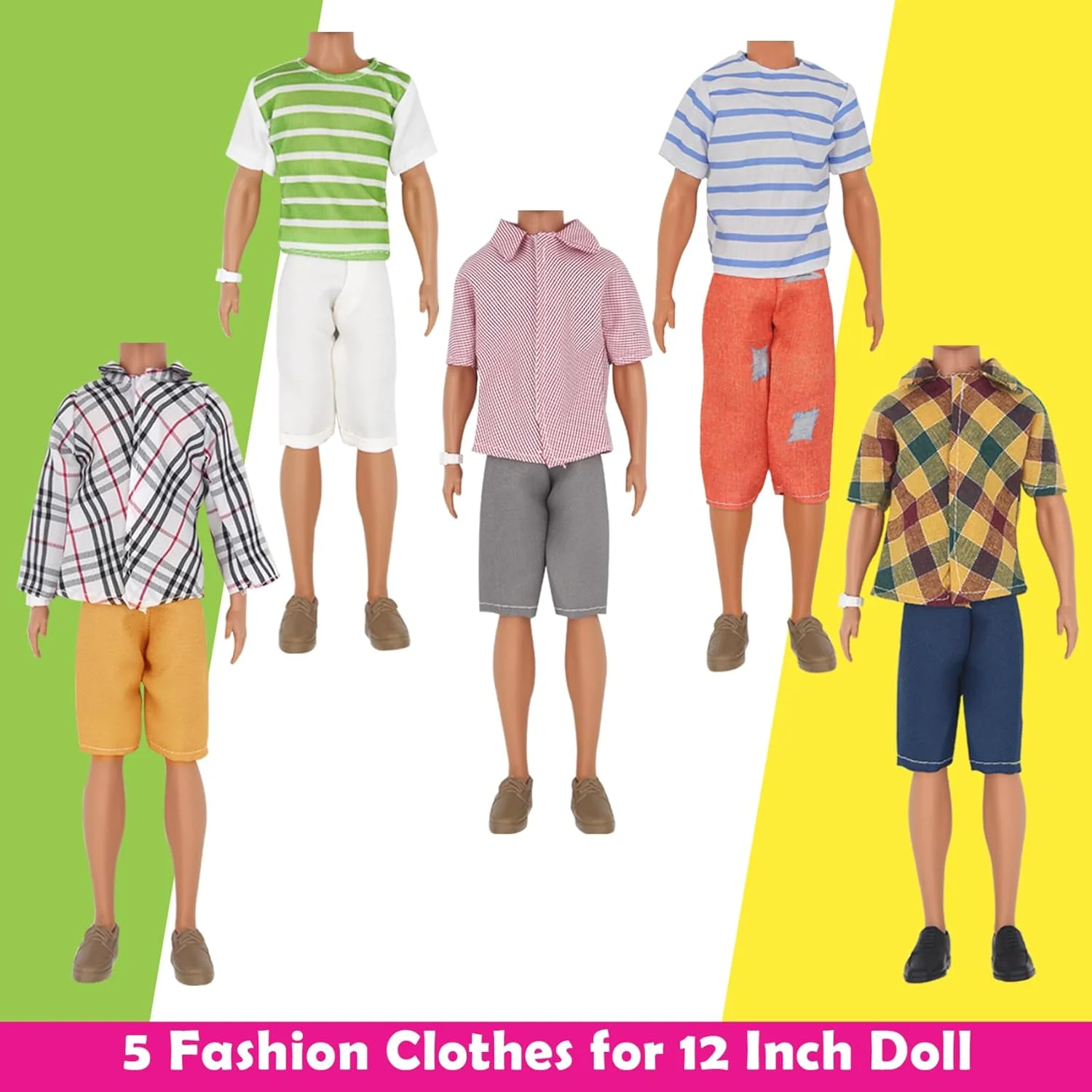 EUtenghao 29 تکه لباس و لوازم جانبی عروسک برای عروسک کن و باربی شامل 12 ست لباس، شلوار جین و لباس عروسی، دوچرخه دو نفره، عینک، کیف سگ و بادکنک های رنگارنگ برای عروسک کن و باربی