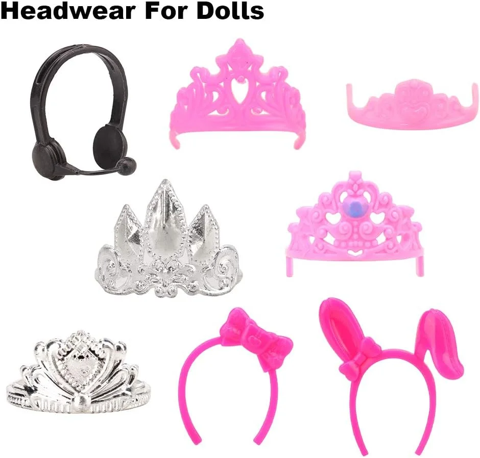 باروا 40 تکه لوازم جانبی عروسک شامل کیف، تاج، گردنبند و شانه مناسب برای عروسک 11.5 اینچی، هدیه کریسمس