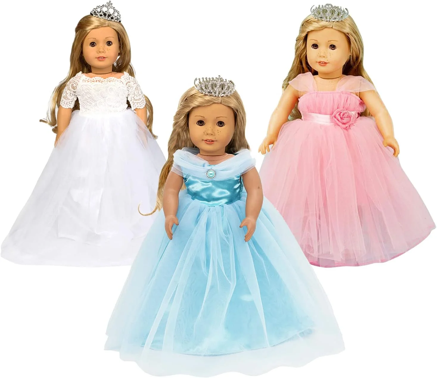 HWD 10 ست لباس و لوازم جانبی عروسک دخترانه برای عروسک های 18 اینچی آمریکایی