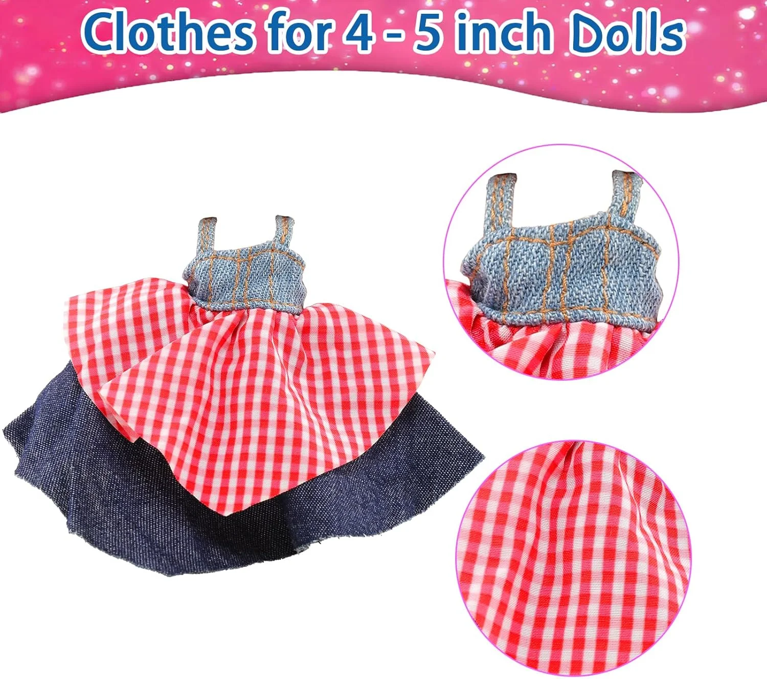 باروا 6 عدد لباس عروسک 4 اینچی، لباس های مد روز برای عروسک 4 اینچی و 5 اینچی