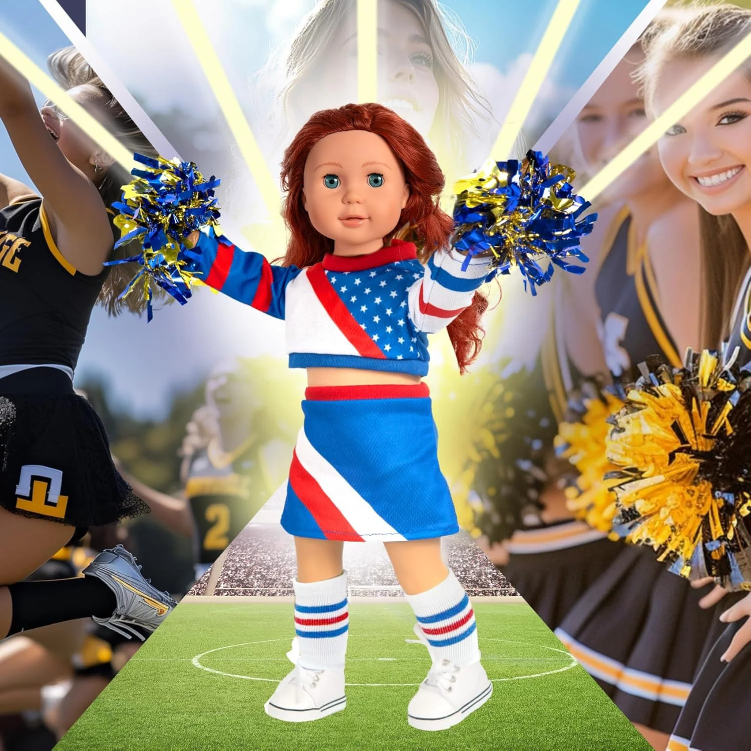 جوراب عروسک 18 اینچی ARTST، لوازم جانبی لباس عروسک آمریکایی، کفش عروسک دخترانه 18 اینچی - سازگار با لباس عروسک های 18 اینچی