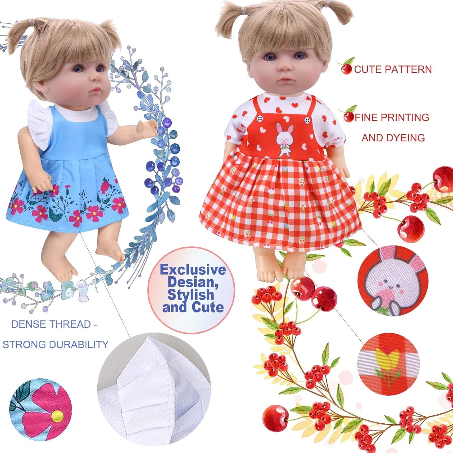 لباس و لوازم جانبی عروسک نوزاد زنده - لباس عروسک برای عروسک های 14 اینچی - 25 ست لباس عروسک کوله پشتی لباس زیر چتر شیشه شیر مناسب برای عروسک های نوزاد زنده 12 13 14 15 اینچی هدیه دخترانه