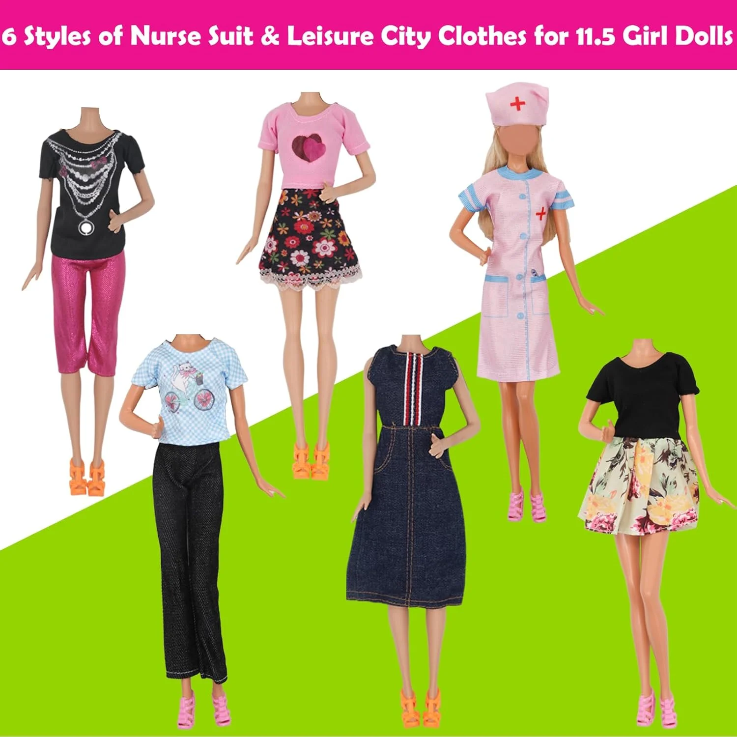 مجموعه 85 تکه لباس و لوازم جانبی عروسک ZTWEDEN برای عروسک های پسر/دختر 12/11.5 اینچی - شامل 25 لباس پوشیدنی، کفش، لباس فرم دامپزشکی حیوانات خانگی، چرخ دستی سگ/گربه، کوله پشتی و موارد دیگر